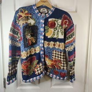 Heirloom Collectables Women's Vintage Patchwork Cardigan Large